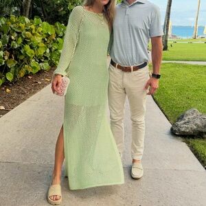Young Fabulous & Broke Santorini crochet maxi dress beach coverup womens X-small